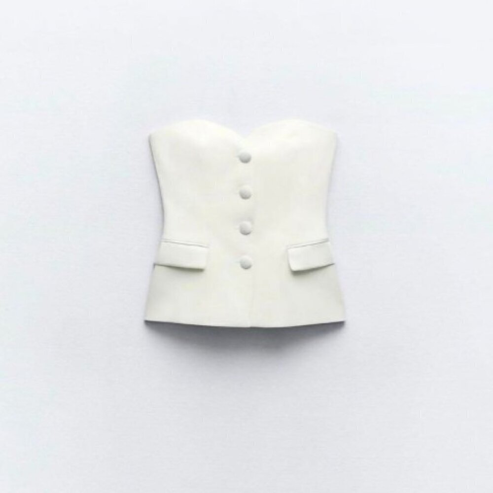 ZARA Unused, this season's  contrast satin bustier SIZE XS 3147/600/251
